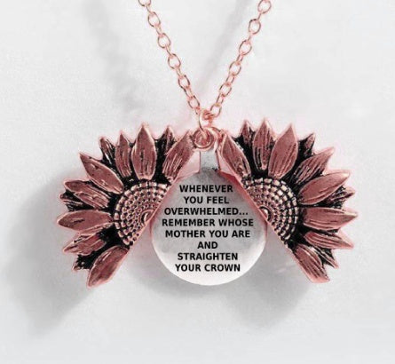 Sunflower Double-layer Lettering Necklace