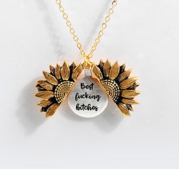 Sunflower Double-layer Lettering Necklace