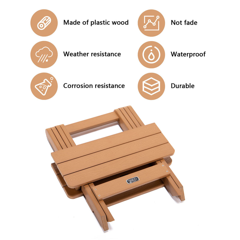 TALE Adirondack Portable Folding Side Table Square All-Weather And Fade-Resistant Plastic Wood Table Perfect For Outdoor Garden, Beach, Camping, Picnics,Ban Amazon